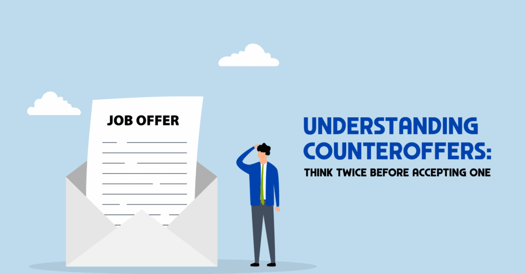 Employee considering a counteroffer, weighing career growth vs. staying