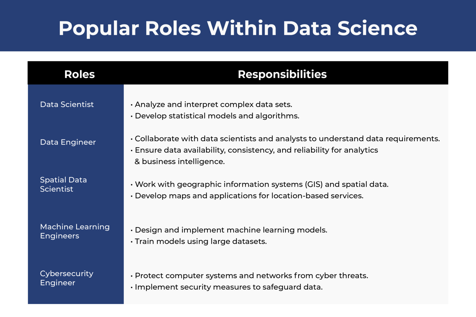 Popular Data Science Roles