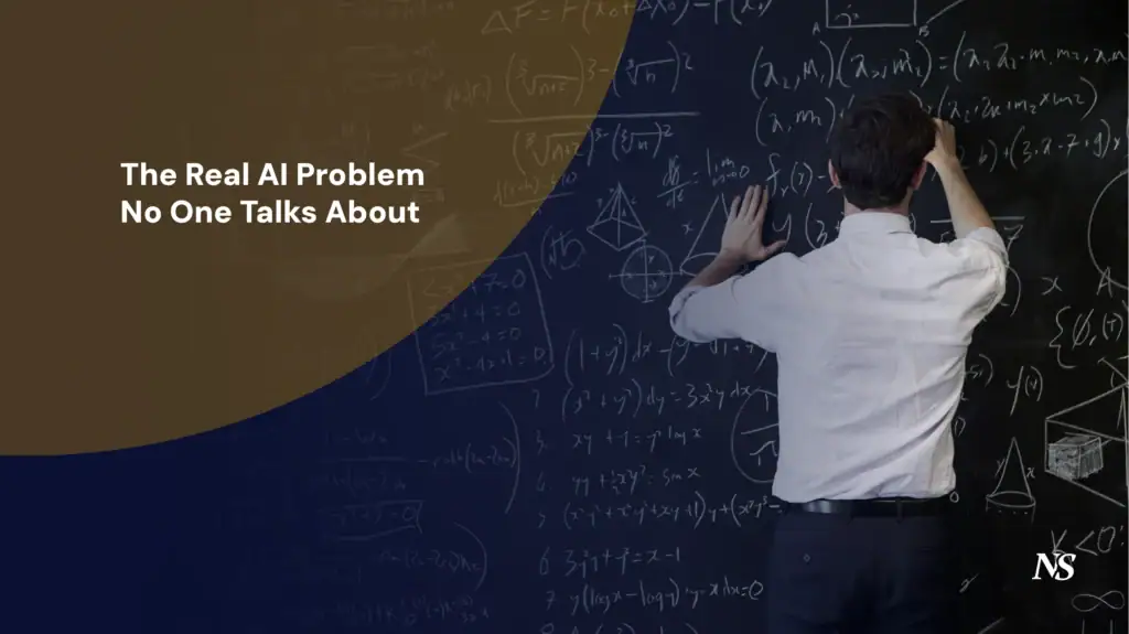 Conceptual illustration of artificial intelligence showing hidden challenges beneath the surface, symbolizing the unseen problems behind AI advancements